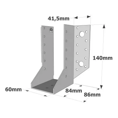 Balkenschuhe mit außenliegenden Schenkeln, SAE CLASSIC-Serie (Dicke 2 mm, Tiefe 84 mm) - Réf. SAE340/60/2