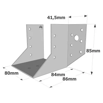 Balkenschuhe mit außenliegenden Schenkeln, SAE CLASSIC-Serie (Dicke 2 mm, Tiefe 84 mm) - Réf. SAE250/80/2