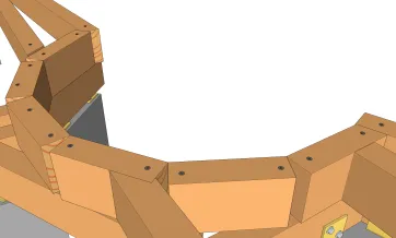 Details der Balkenbefestigungen an den Unterzugbalken 2
