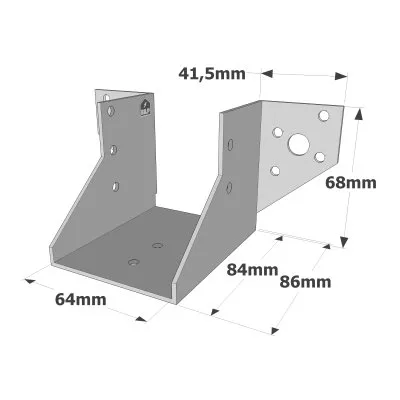 Balkenschuhe mit außenliegenden Schenkeln, SAE CLASSIC-Serie (Dicke 2 mm, Tiefe 84 mm) - Réf. SAE200/64/2