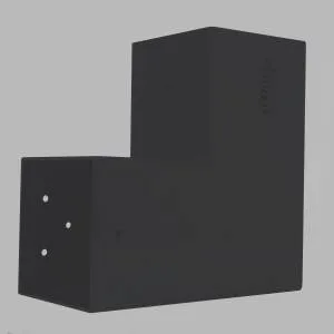 Bild des SUNDIY mattschwarzen Verbinders RAL9005 - 90mm L-Form, 2 Richtungen