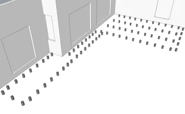 Verteilung der Betonsockel
