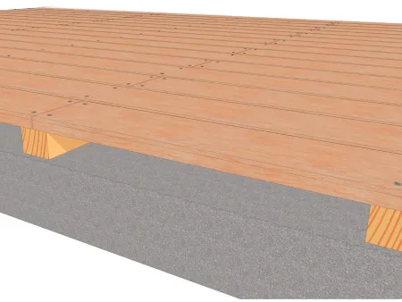 Maximaler Achsabstand der Unterkonstruktion (Lagerhölzer oder Balken) 