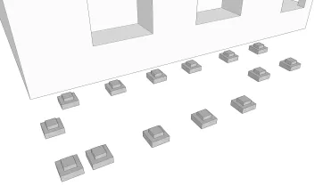 Verteilung von Betonfundamenten
