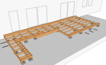 Konstruktion der Fundamente der Treppe