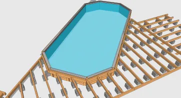 Die Verbindung des Schwimmbads mit der Terrasse