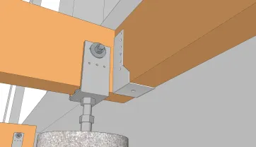 Befestigungsdetails der Unterzugbalken 5
