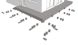 Die Verteilung der Betonsockel