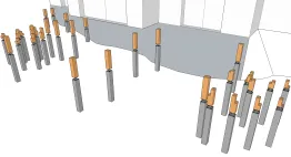 Die Verlegung der Pfosten aus Holz