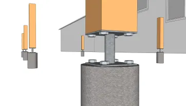 Befestigungsdetails der Pfosten