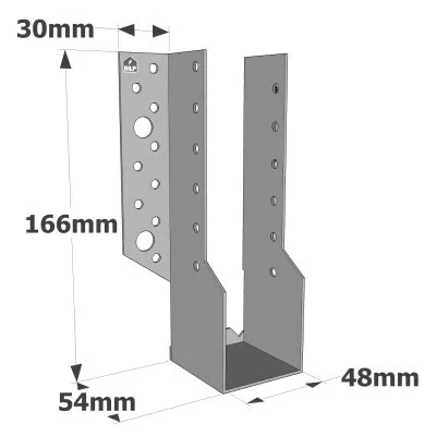 Balkenschuhe mit außenliegenden Schenkeln, SBE ECONOMIC-Serie (Dicke 1,5 mm, Tiefe 55 mm) - Réf. SBE48/166