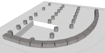 Verlegung der Sockel und der Betonsteine 2