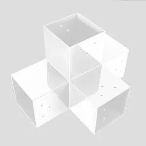 SUNDIY Anthrazit RAL 9010 – 90 mm 4-Wege-T-förmiger Steckverbinder