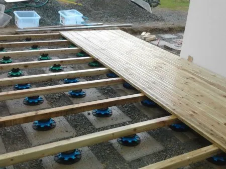 Verlegung auf Kunststoffsockeln