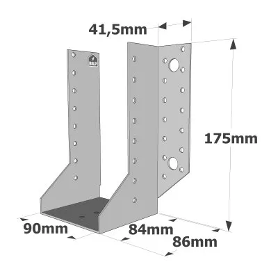 Balkenschuhe mit außenliegenden Schenkeln, SAE CLASSIC-Serie (Dicke 2 mm, Tiefe 84 mm) - Réf. SAE440/90/2