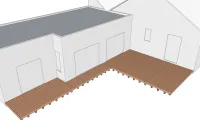 Vorschaubild des Artikels : Holzterrasse auf Betonsockel mit verstellbaren Pfostenträger