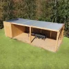 Poolhaus ausgestattet mit SUNDIY 20 mm Mechanismen und Aluminiumlamellen in der Farbe RAL 9006
