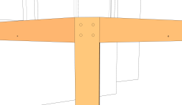 Detaillierte Ansicht der Ständer-Unterzugbalkenverbindung