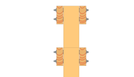 Detaillierte Ansicht der Pfosten-Unterzugbalken-Verbindung