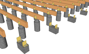 Herstellung von Betonsockel für die Treppenkonstruktion